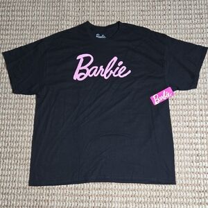Barbie Black Pink Logo Mattel 2XL Plus Size Shirt Top